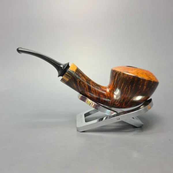 Papa Bear's Pipes by Tim Beaumont Smooth Dublin w/ Spalted Poplar Handmade Briar Pipe, New - Image 4