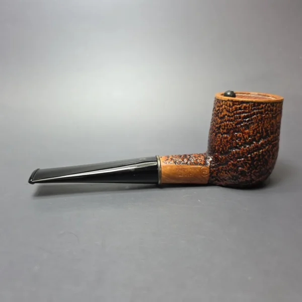 Ser Jacopo Insanus 4 Sandblasted Upside Down Billiard w/ Silver Estate Briar Pipe, Unsmoked, 9mm - Image 7