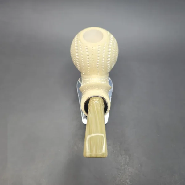 MBSD Meerschaum Silver XXL Lattice Blowfish Reverse Calabash Block Meerschaum Pipe, New - Image 6
