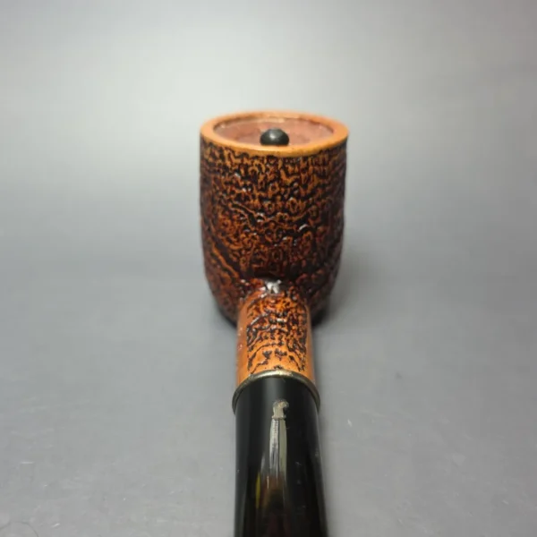 Ser Jacopo Insanus 4 Sandblasted Upside Down Billiard w/ Silver Estate Briar Pipe, Unsmoked, 9mm - Image 9