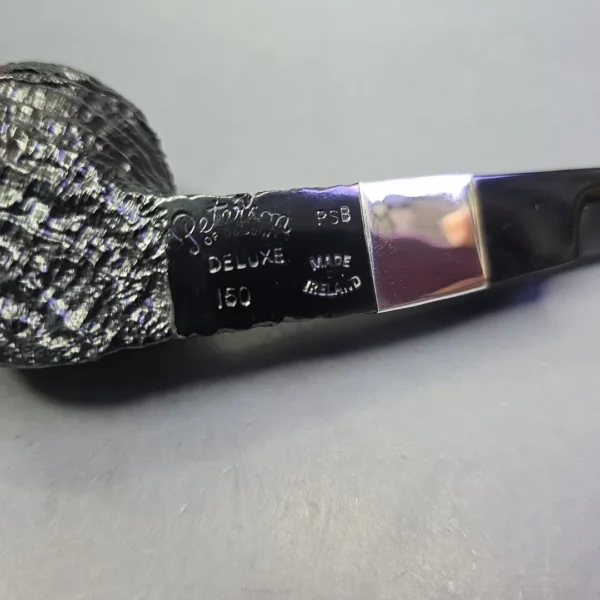 Peterson Deluxe Classic PSB 150 Sandblasted Bulldog w/ Silver Estate Briar Pipe, Irish Estates - Image 8