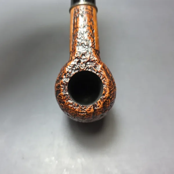 Ser Jacopo Insanus 4 Sandblasted Upside Down Billiard w/ Silver Estate Briar Pipe, Unsmoked, 9mm - Image 11