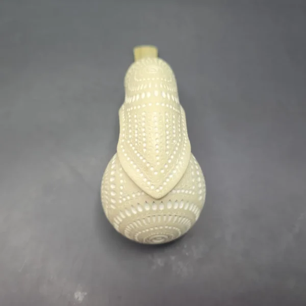 MBSD Meerschaum Silver XXL Lattice Blowfish Reverse Calabash Block Meerschaum Pipe, New - Image 10
