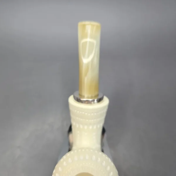 MBSD Meerschaum Silver Lattice Acorn Reverse Calabash Block Meerschaum Pipe, New - Image 8