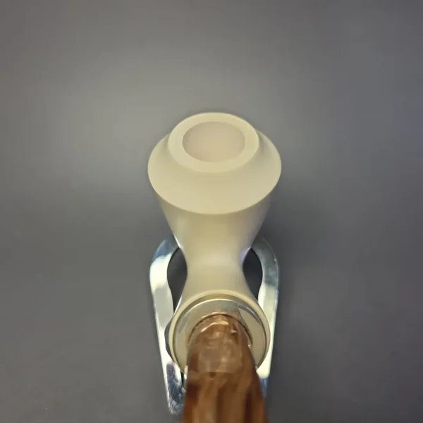 MBSD Meerschaum Silver Smooth Stack Rhodesian Reverse Calabash Block Meerschaum Pipe, New - Image 7