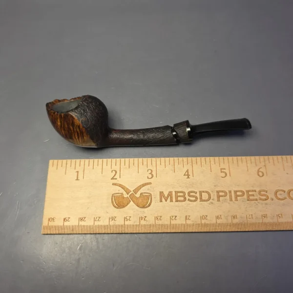 Christian Ruetz "Broken" Partially Sandblasted Asymmetric Long Shank Acorn Estate Briar Pipe, Other Estates - Image 10