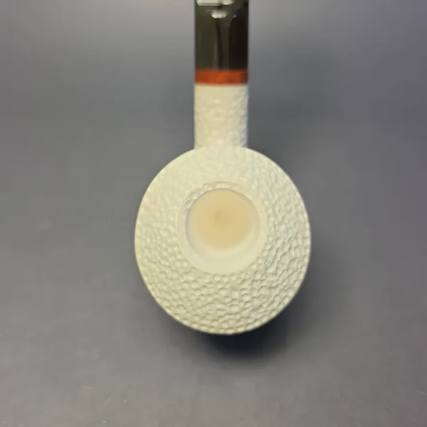 MBSD Meerschaum Deluxe Rusticated Standing Dublin Block Meerschaum Pipe, Briar-Mortise, New - Image 6