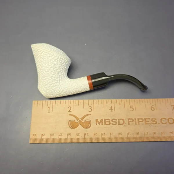 MBSD Meerschaum Deluxe Rusticated Standing Dublin Block Meerschaum Pipe, Briar-Mortise, New - Image 8
