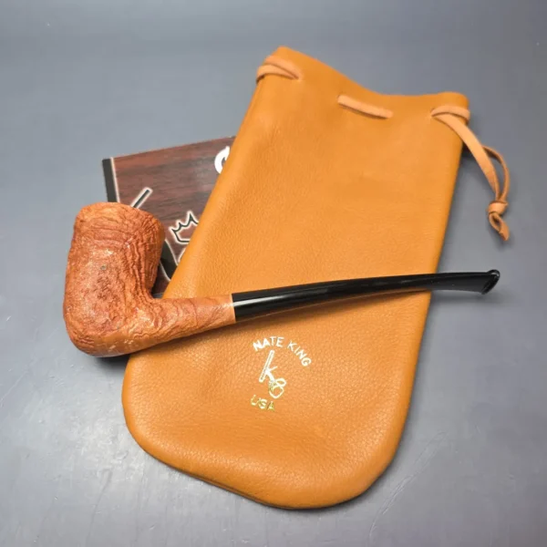 Nate King Natural Sandblasted "Dan Shape Conic" Dublin Handmade Briar Pipe, New - Image 14