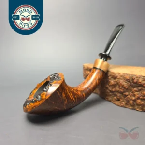 Christian Ruetz Smooth Horn w/ Masur Birch Handmade Briar Pipe, New