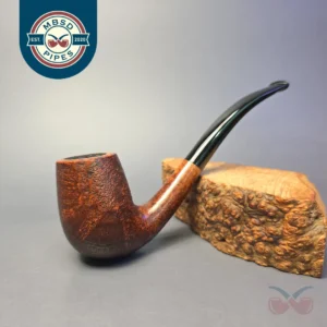 Bruno Nuttens Heritage H1 Partially Sandblasted Bent Billiard Briar Pipe, New
