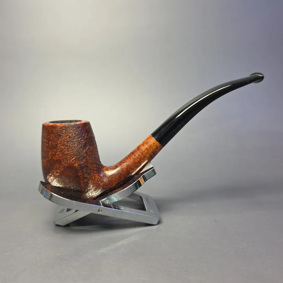 Bruno Nuttens Heritage H1 Partially Sandblasted Bent Billiard Briar Pipe, New - Image 2