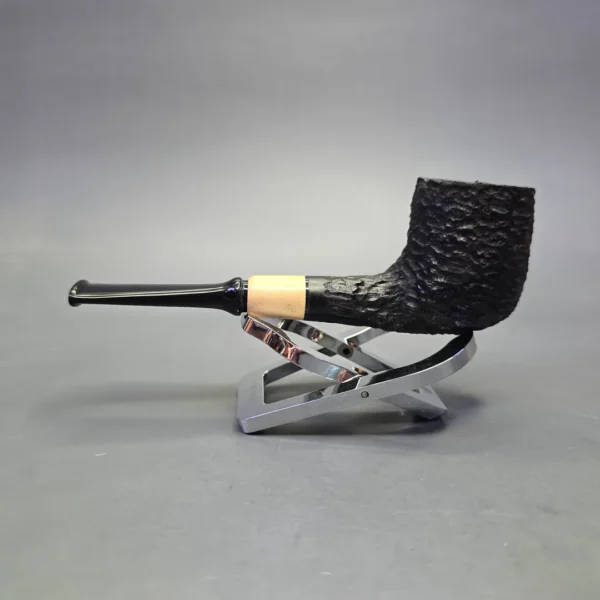 MBSD Briars by Piero Vitale Black Rusticated Billiard w/ Boxwood, Briar Pipe, New - Image 5