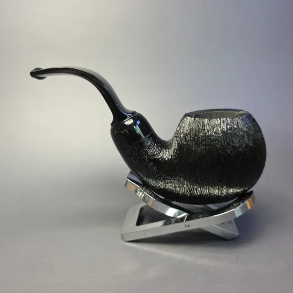 Moonshine MS09 Wire Rusticated Cannonball w/ Black Stem Briar Pipe, New - Image 4