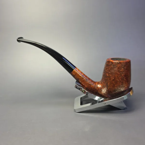 Bruno Nuttens Heritage H1 Partially Sandblasted Bent Billiard Briar Pipe, New - Image 4