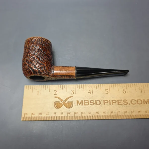 Ser Jacopo Insanus 4 Sandblasted Upside Down Billiard w/ Silver Estate Briar Pipe, Unsmoked, 9mm - Image 4