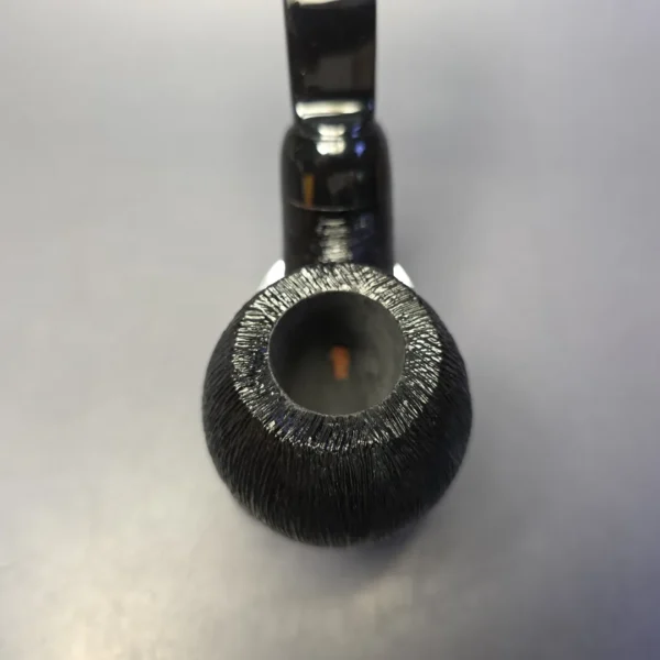Moonshine MS09 Wire Rusticated Cannonball w/ Black Stem Briar Pipe, New - Image 5