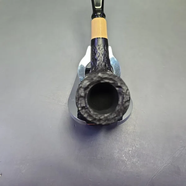 MBSD Briars by Piero Vitale Black Rusticated Billiard w/ Boxwood, Briar Pipe, New - Image 7
