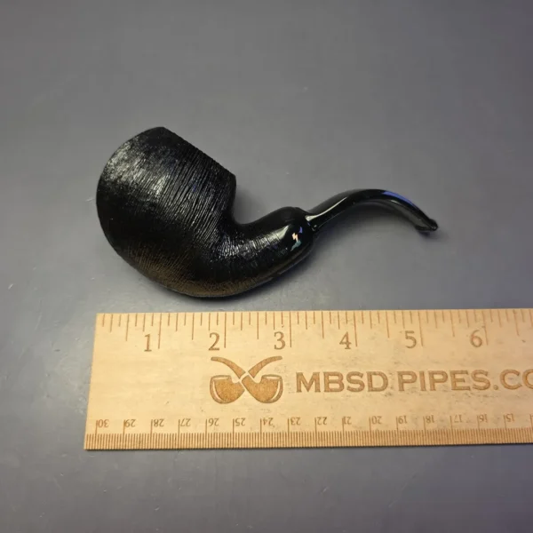 Moonshine MS09 Wire Rusticated Cannonball w/ Black Stem Briar Pipe, New - Image 8