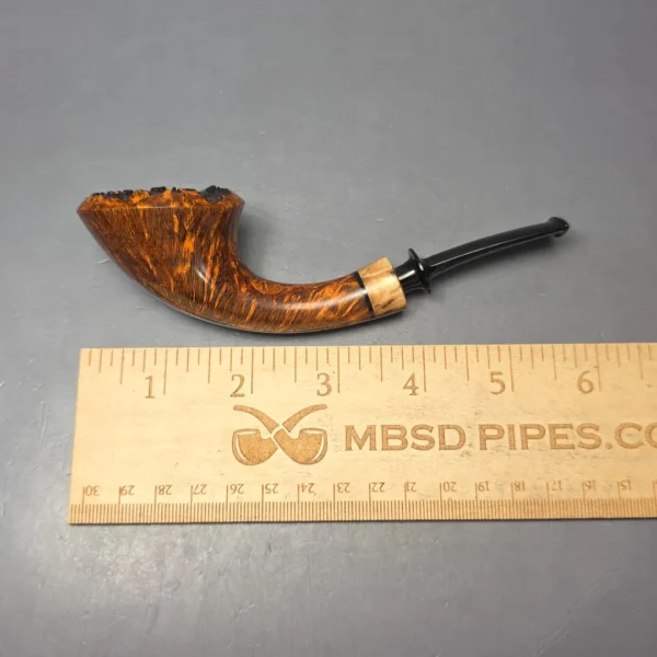 Christian Ruetz Smooth Horn w/ Masur Birch Handmade Briar Pipe, New - Image 9