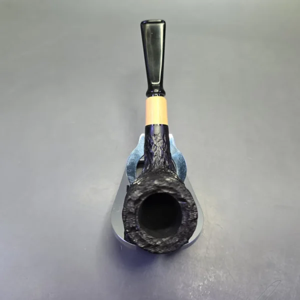 MBSD Briars by Piero Vitale Black Rusticated Billiard w/ Boxwood, Briar Pipe, New - Image 10