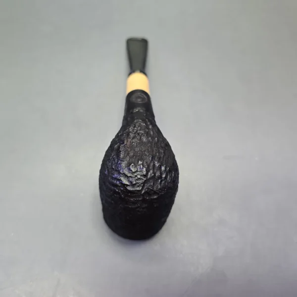 MBSD Briars by Piero Vitale Black Rusticated Billiard w/ Boxwood, Briar Pipe, New - Image 11