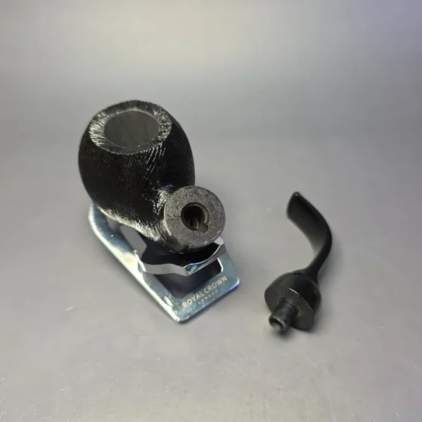 Moonshine MS09 Wire Rusticated Cannonball w/ Black Stem Briar Pipe, New - Image 10