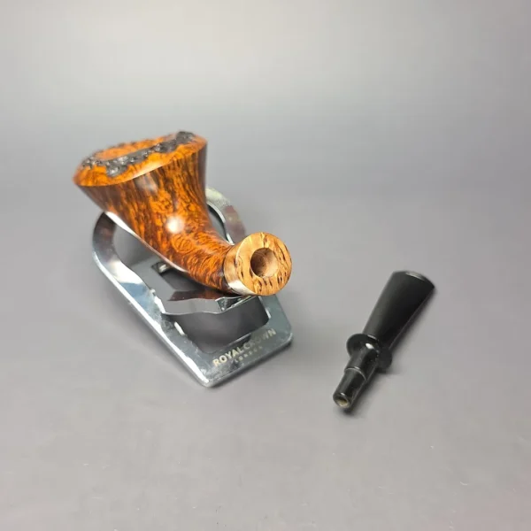 Christian Ruetz Smooth Horn w/ Masur Birch Handmade Briar Pipe, New - Image 11