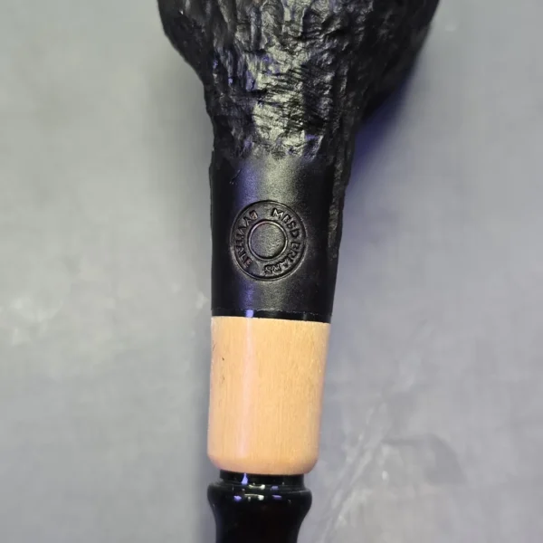MBSD Briars by Piero Vitale Black Rusticated Billiard w/ Boxwood, Briar Pipe, New - Image 12