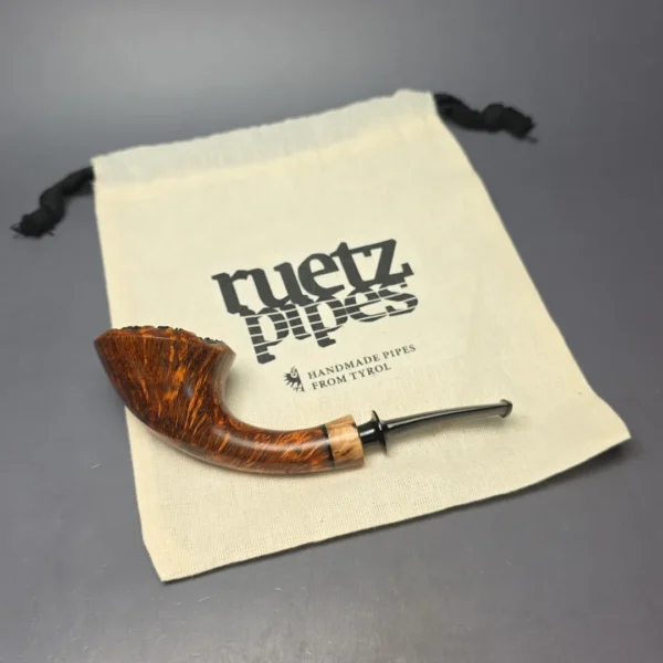 Christian Ruetz Smooth Horn w/ Masur Birch Handmade Briar Pipe, New - Image 12