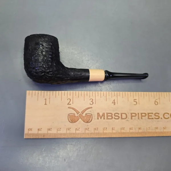 MBSD Briars by Piero Vitale Black Rusticated Billiard w/ Boxwood, Briar Pipe, New - Image 13