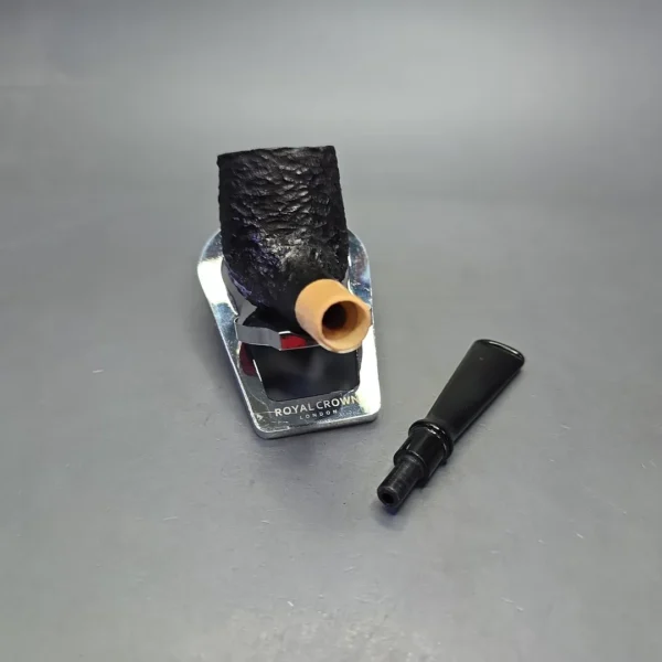 MBSD Briars by Piero Vitale Black Rusticated Billiard w/ Boxwood, Briar Pipe, New - Image 15