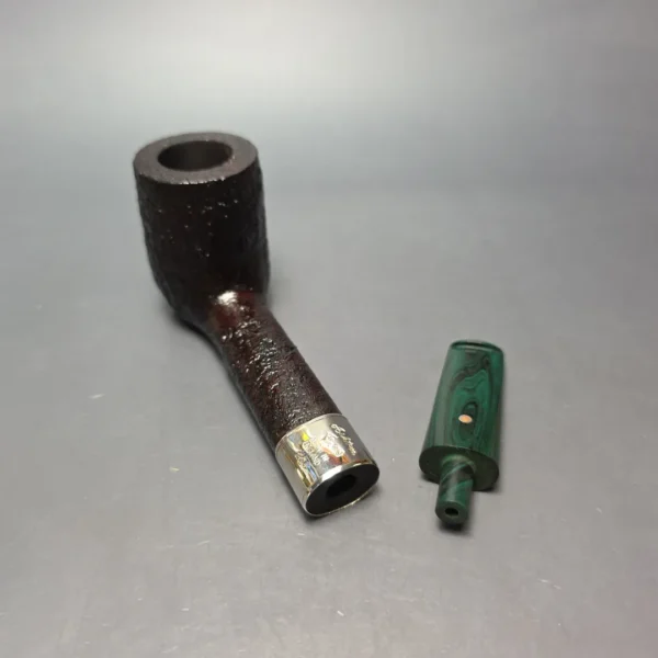Ashton Brindle LX Sandblasted Canadian w/ Silver Handmade Briar Pipe, New - Image 13