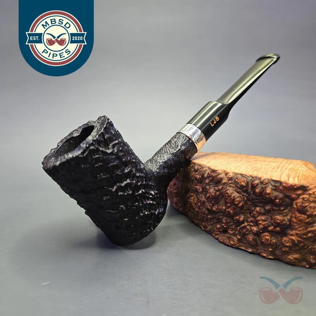 Ferndown & Michael Parks Premier 2 Star Sandblasted Poker w/ Silver Estate Briar Pipe, Unsmoked