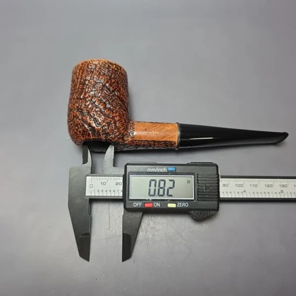 Ser Jacopo Insanus 4 Sandblasted Upside Down Billiard w/ Silver Estate Briar Pipe, Unsmoked, 9mm - Image 5