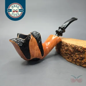 Nording Spiral Rustic Partially Rusticated Freehand Estate Briar Pipe, Unsmoked