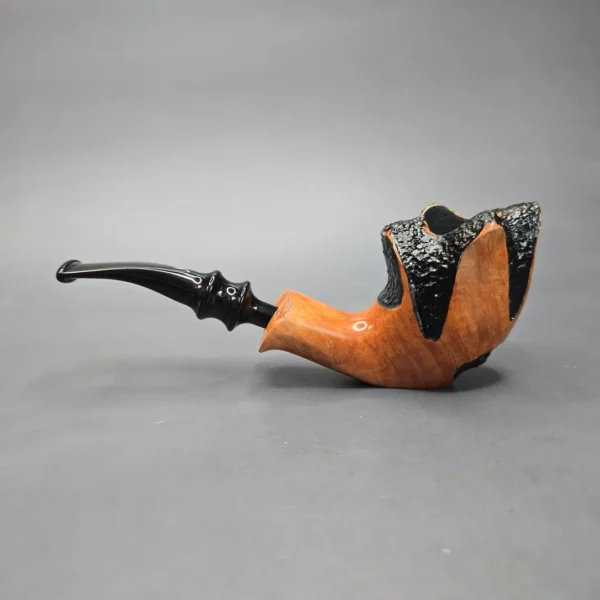 Nording Spiral Rustic Partially Rusticated Freehand Estate Briar Pipe, Unsmoked - Image 4