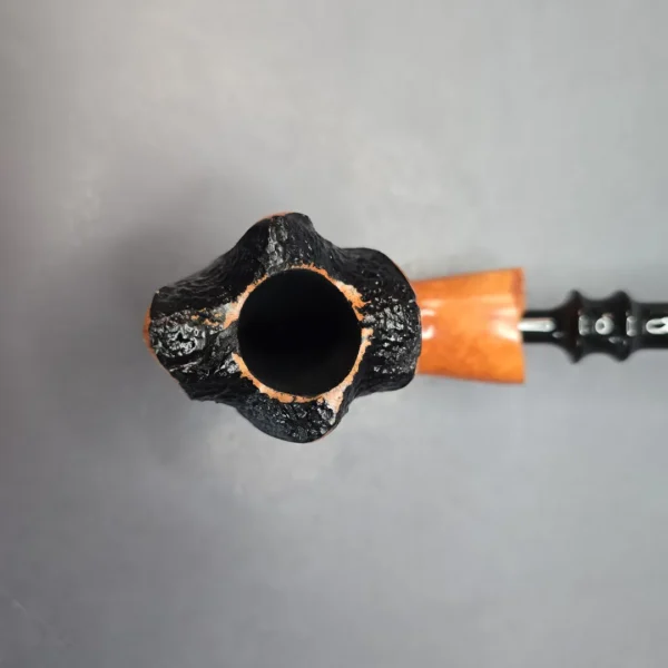 Nording Spiral Rustic Partially Rusticated Freehand Estate Briar Pipe, Unsmoked - Image 6