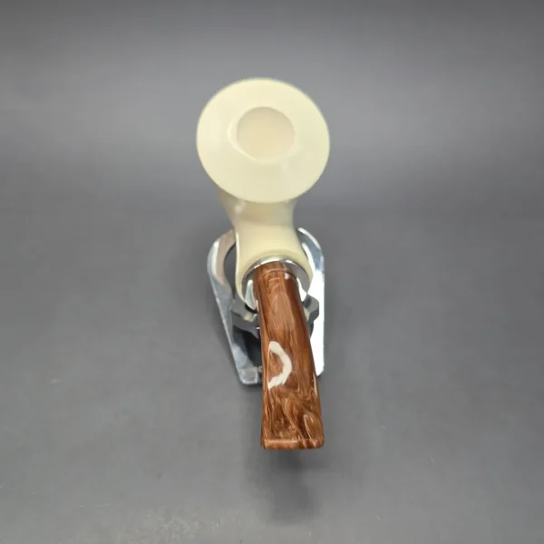 MBSD Meerschaum Silver Smooth Dublin Reverse Calabash Block Meerschaum Pipe, New - Image 7