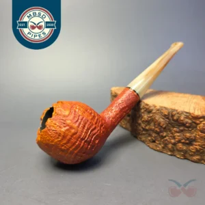 Sebastian Heck Sandblasted Devil Anse w/ Horn Handmade Briar Pipe, New