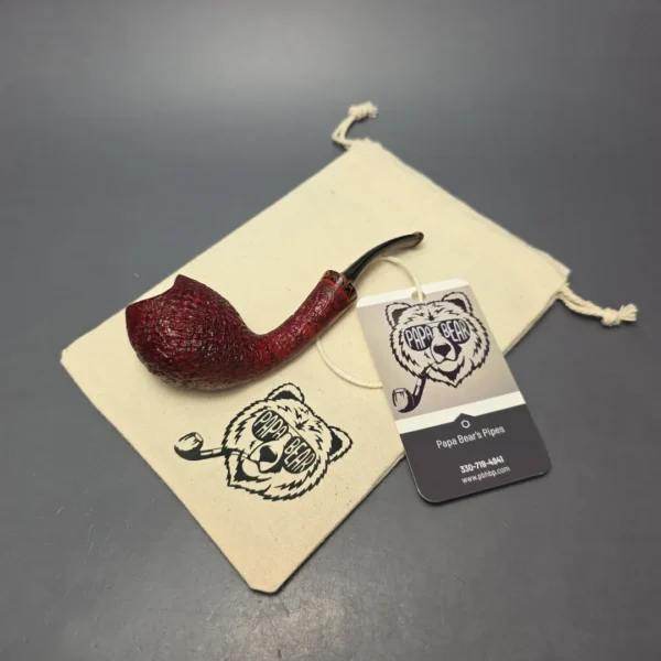 Papa Bear's Pipes by Tim Beaumont Sandblasted Egg Handmade Briar Pipe, New - Image 13