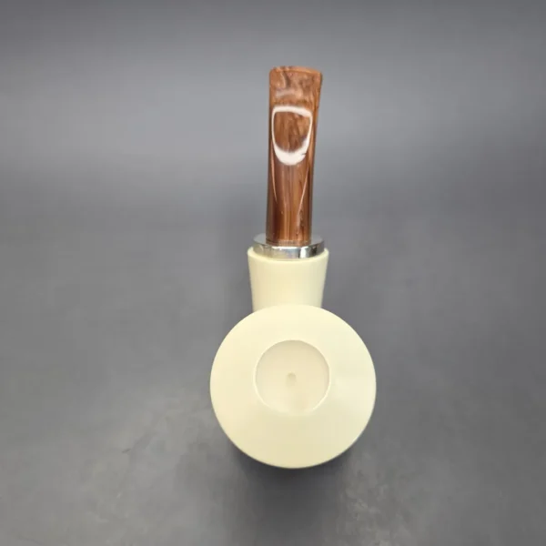 MBSD Meerschaum Silver Smooth Dublin Reverse Calabash Block Meerschaum Pipe, New - Image 10