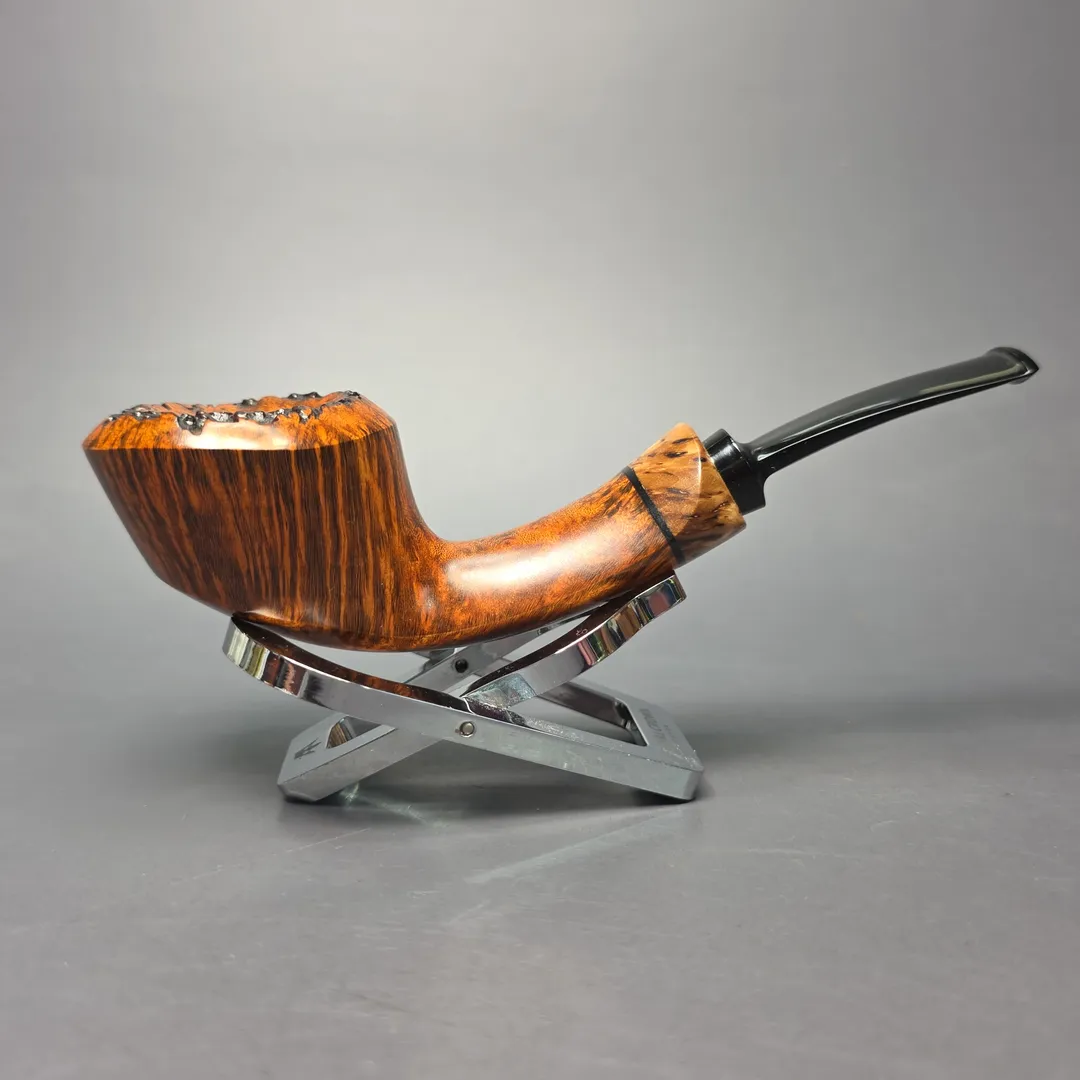 Christian Ruetz Smooth Asymmetric Dublin w/ Masur Birch Handmade Briar Pipe, New - Image 2