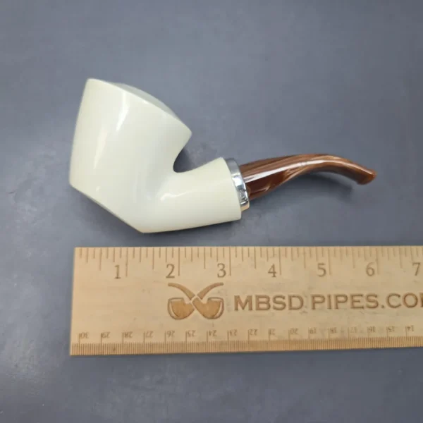 MBSD Meerschaum Silver Smooth Dublin Reverse Calabash Block Meerschaum Pipe, New - Image 12
