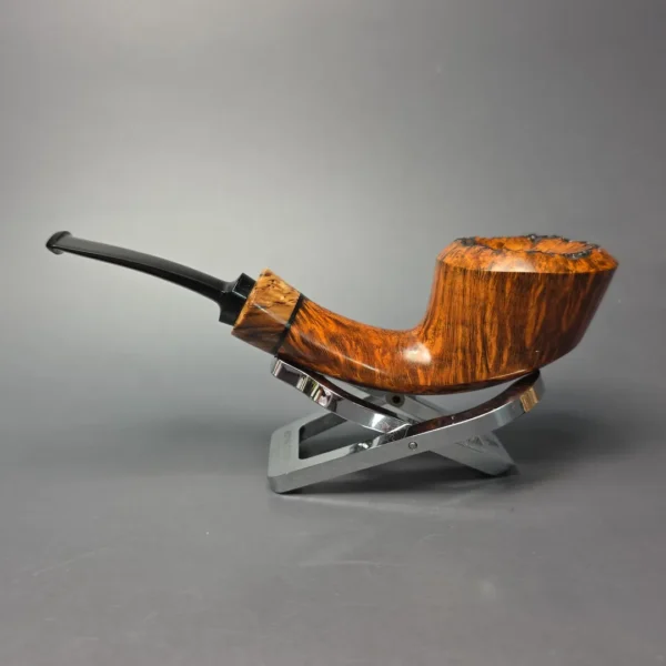 Christian Ruetz Smooth Asymmetric Dublin w/ Masur Birch Handmade Briar Pipe, New - Image 4