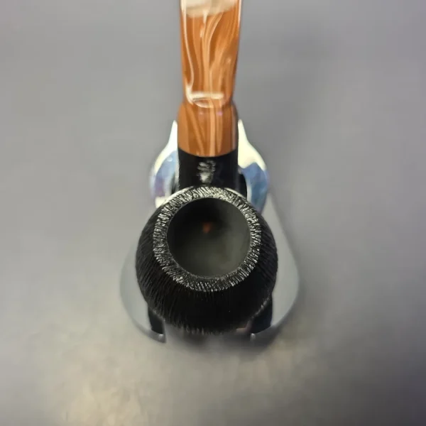Moonshine MS12L Wire Rusticated Long Stem Grapeshot w/ Coffee Stem Briar Pipe, New - Image 5