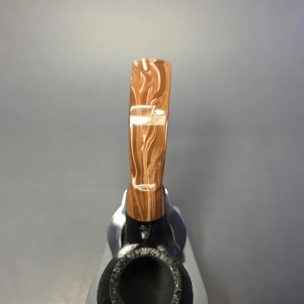 Moonshine MS12L Wire Rusticated Long Stem Grapeshot w/ Coffee Stem Briar Pipe, New - Image 6