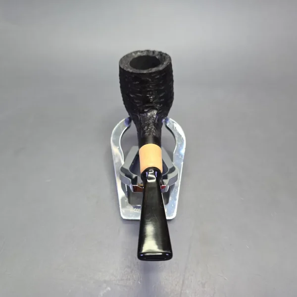 MBSD Briars by Piero Vitale Black Rusticated Billiard w/ Boxwood, Briar Pipe, New - Image 5