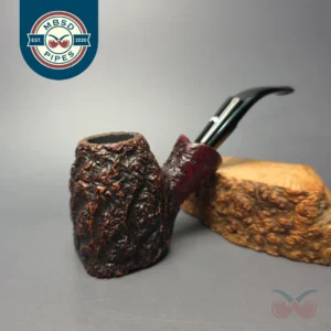 Caminetto (c.1990) Business Large Rusticated Cherrywood Sitter Estate Briar Pipe, Italian Estates