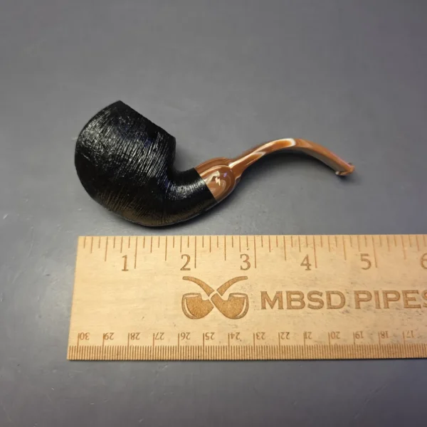 Moonshine MS12L Wire Rusticated Long Stem Grapeshot w/ Coffee Stem Briar Pipe, New - Image 8
